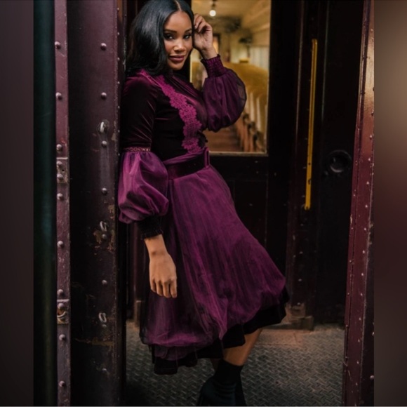 JessaKae Dresses & Skirts - JessaKae Burgundy Velvet Dress